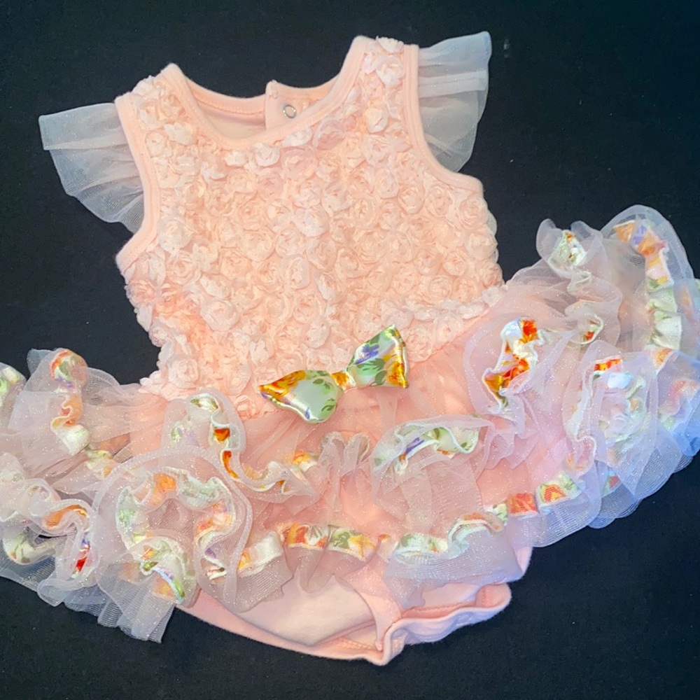 Baby Essentials pink ruffle flower dress